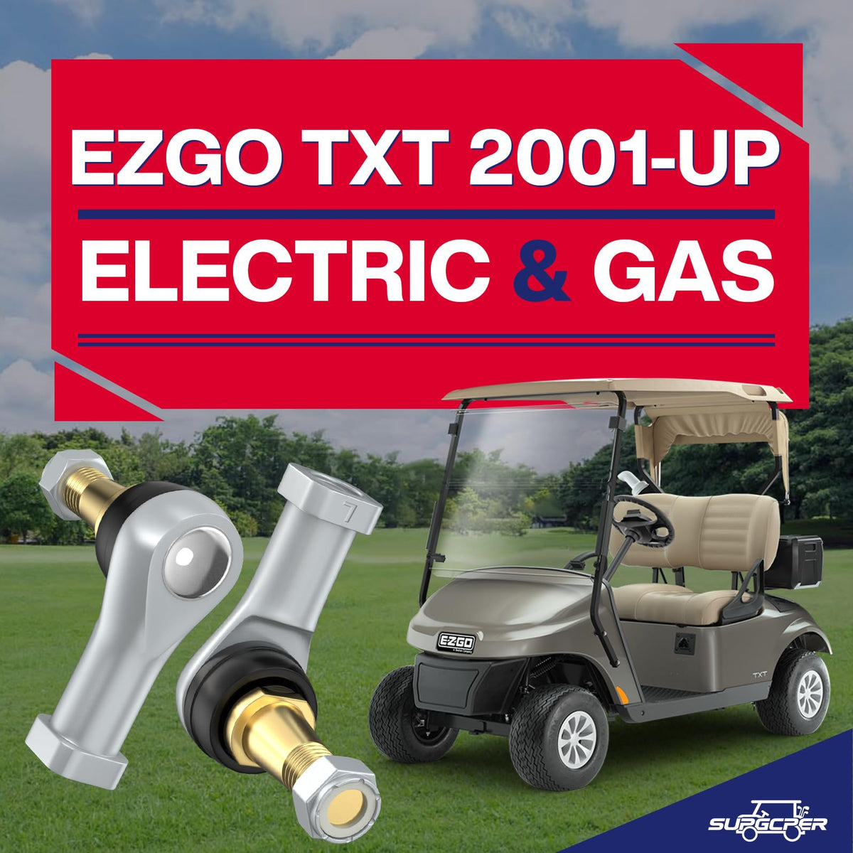 supgcper ezgo txt tie rod end passenger side for reliable handling.