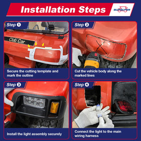 SUPGCPER LED kit installed on Club Car DS with factory-style look