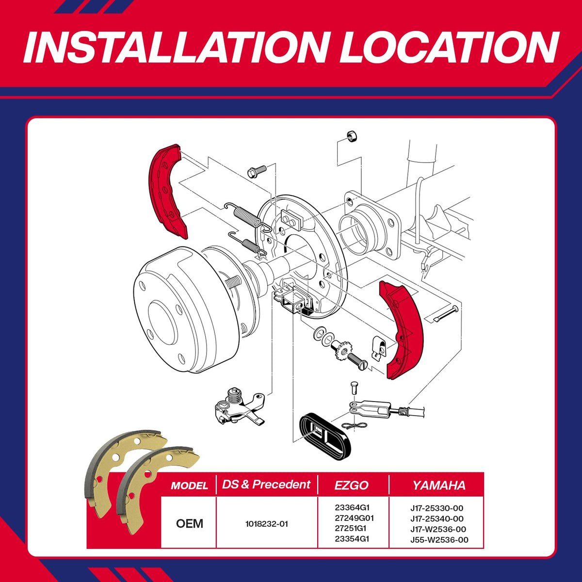 SUPGCPER Yamaha G1-G9 brake shoes compatibility