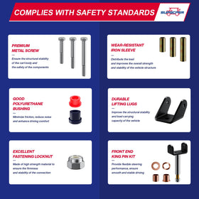 SUPGPER blue and red bushings aid quick identification during install