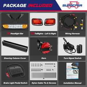 SUPGCPER EZGO TXT Deluxe light bar kit installed on golf cart for improved lighting