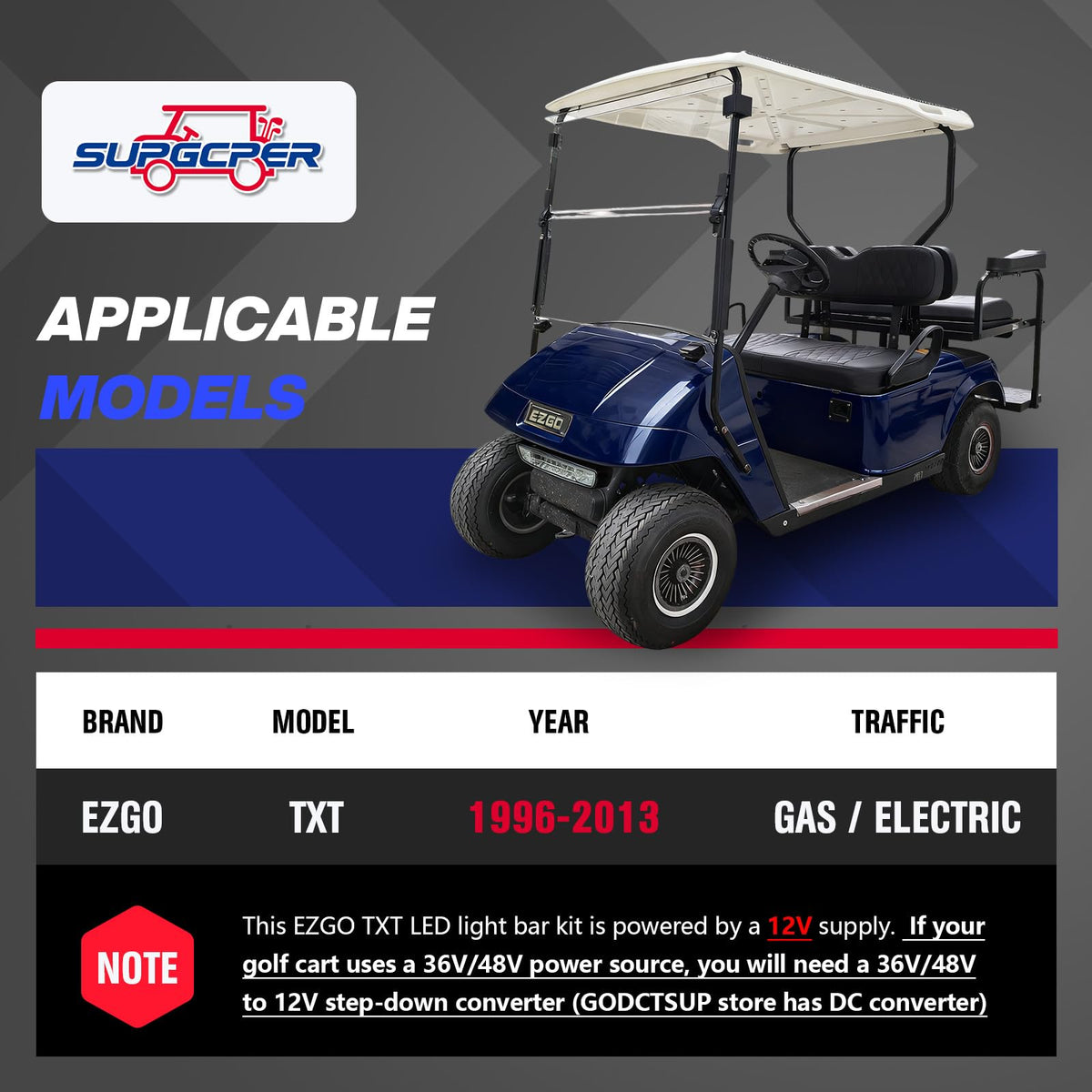 SUPGCPER EZGO TXT Deluxe steering column cover provides neat mounting