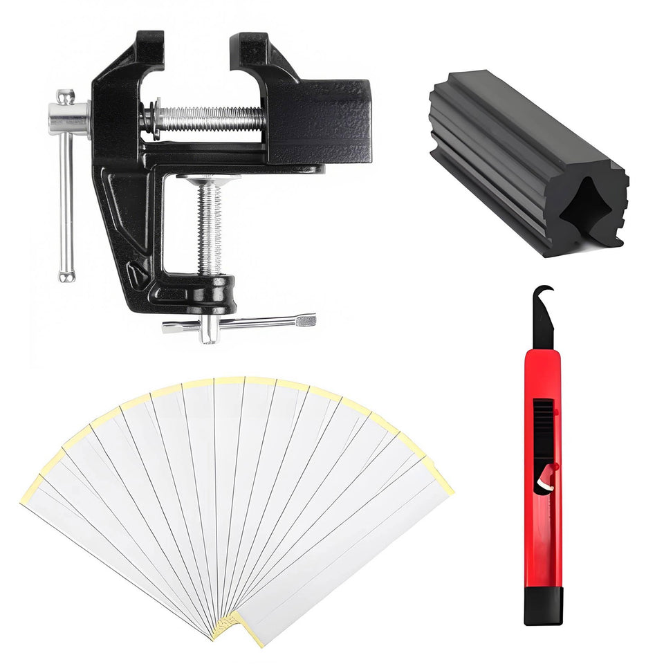 Sureasl Golf Grip Kit table vise setup for secure, mess-free regripping.