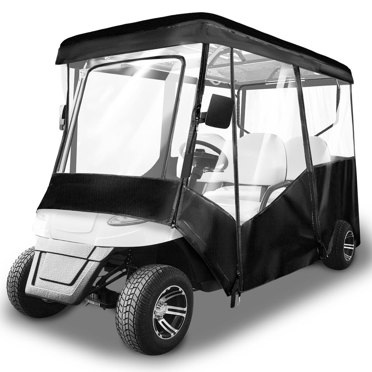 SUVQWJT golf cart enclosure for four passengers with 86–88 inch roof coverage.
