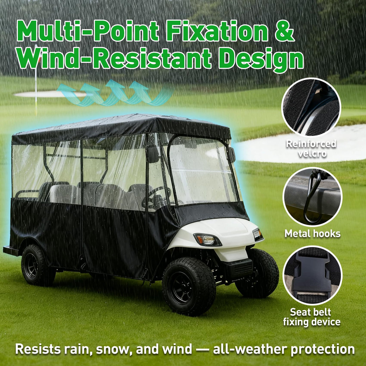 SUVQWJT six-passenger enclosure enhances year-round golf cart usability