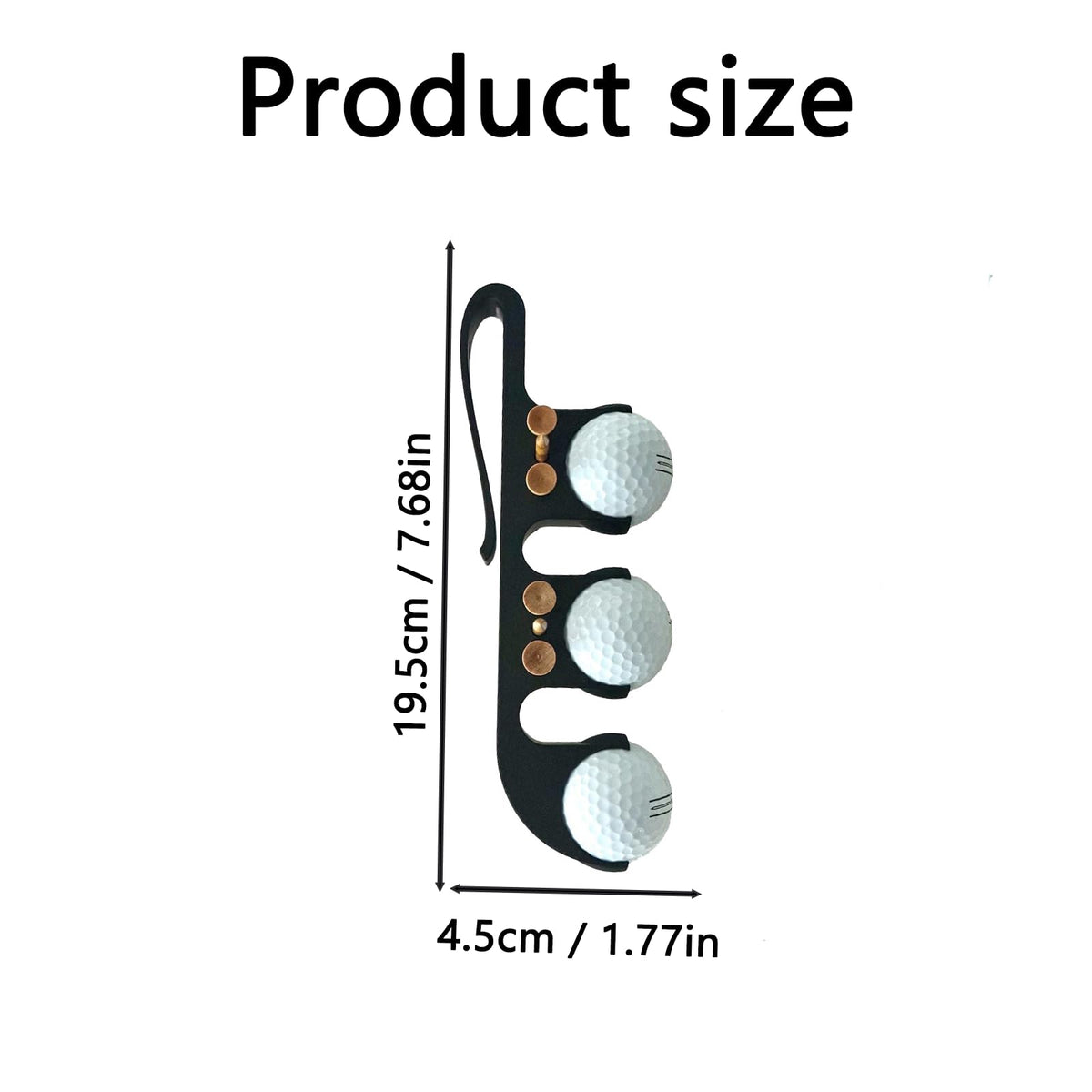 Swanswick ball-nail-storage-bracket keeps three balls organized on your cart