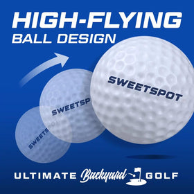 SweetSpot backyard golf setup shows a family-friendly practice area for easy home play.