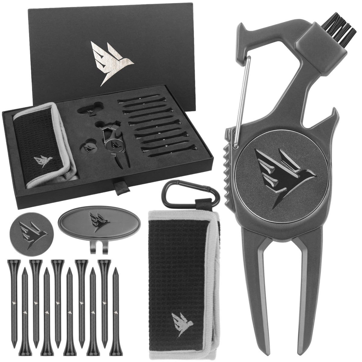 SWIFTEE Signature 7-in-1 tool in premium gift box ready for on course use