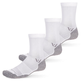 Swiftwick MAXUS Mid-Crew socks white pack with plush cushioning for running