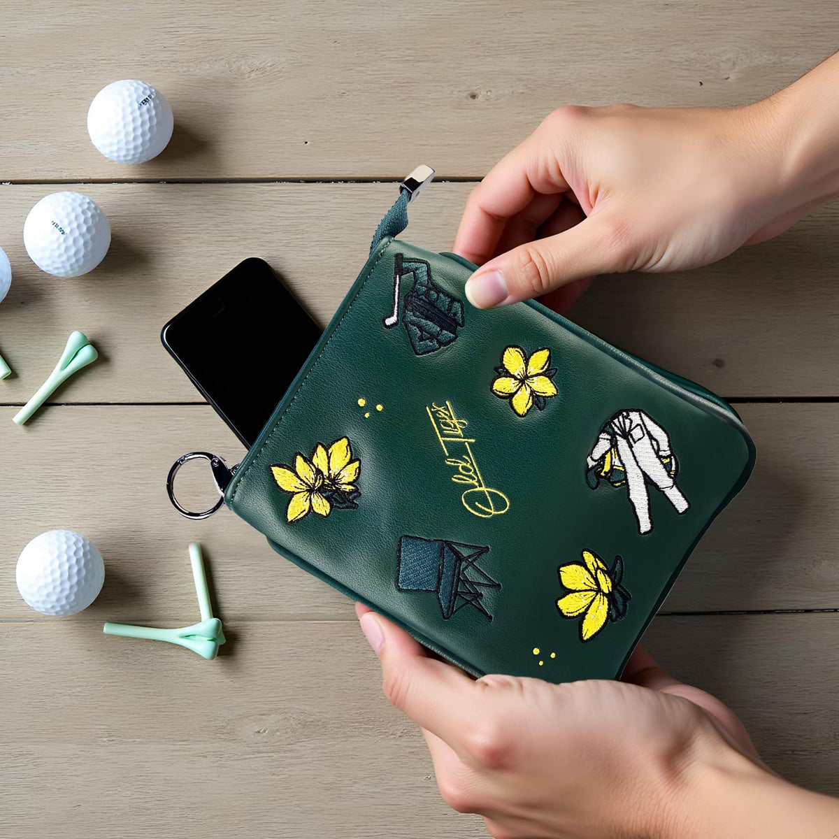 Swig Sip Golf Pouch Bag compact 15x18 cm fits easily in any bag.