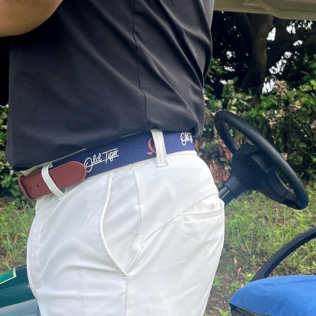 Swig Sip belt on model demonstrates sizing and versatile styling