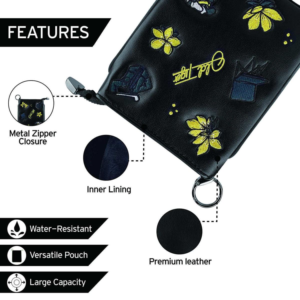 Swig Sip golf pouch tees pocket keeps tees within easy reach.
