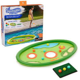 SwimWays Hydro Golf balls floating on water for easy retrieval and pool play.