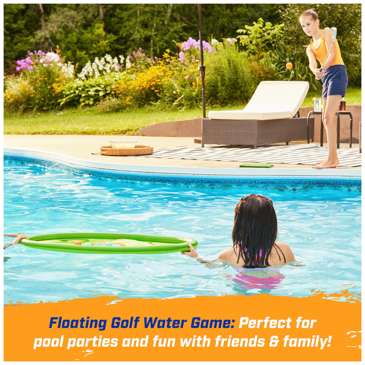 SwimWays Hydro Golf waterproof design enables play in rain or shine.