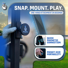 Compact design of Swing Minder MagMount fits easily in a golf bag.