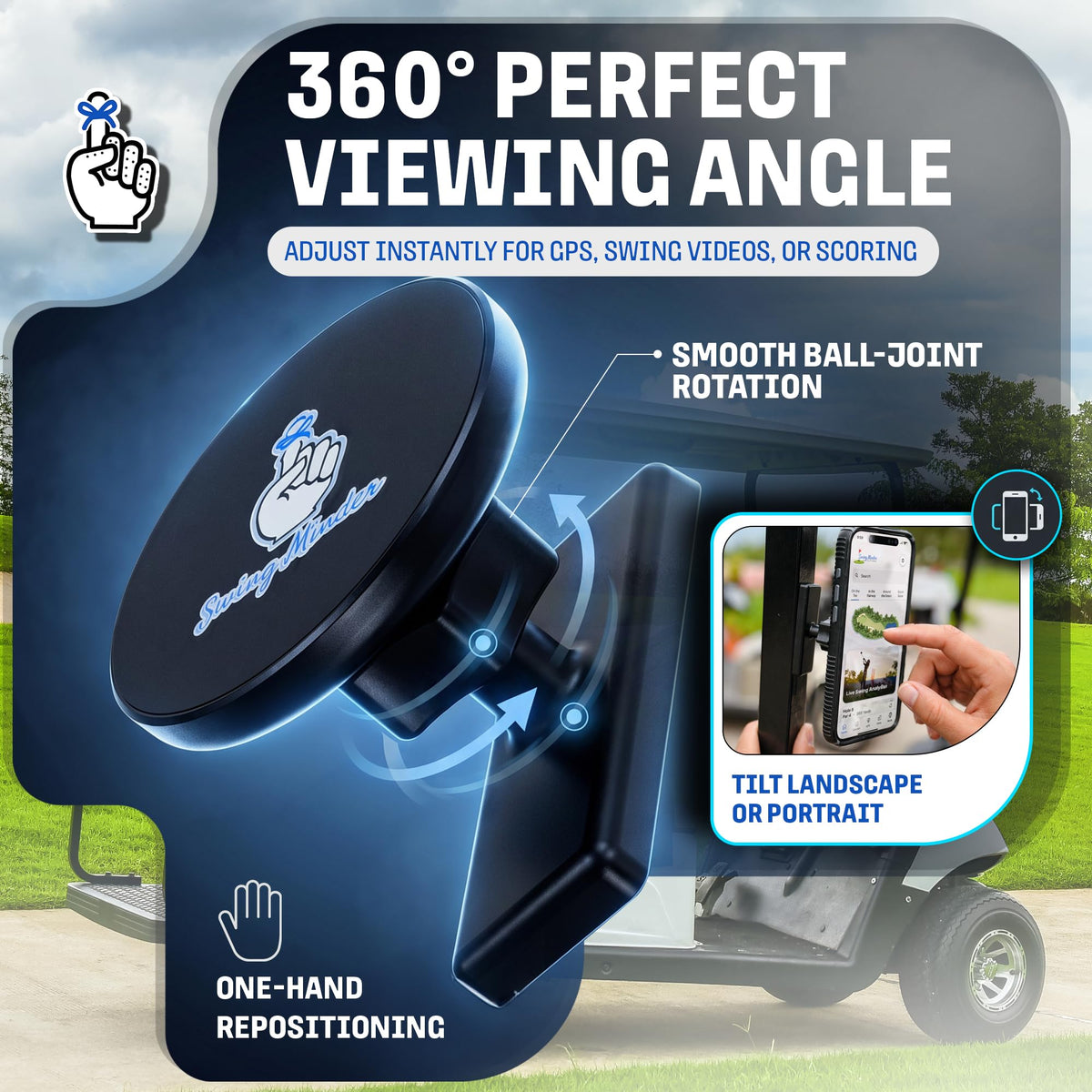 Swing Minder MagMount magnets attaching securely without straps or tools.