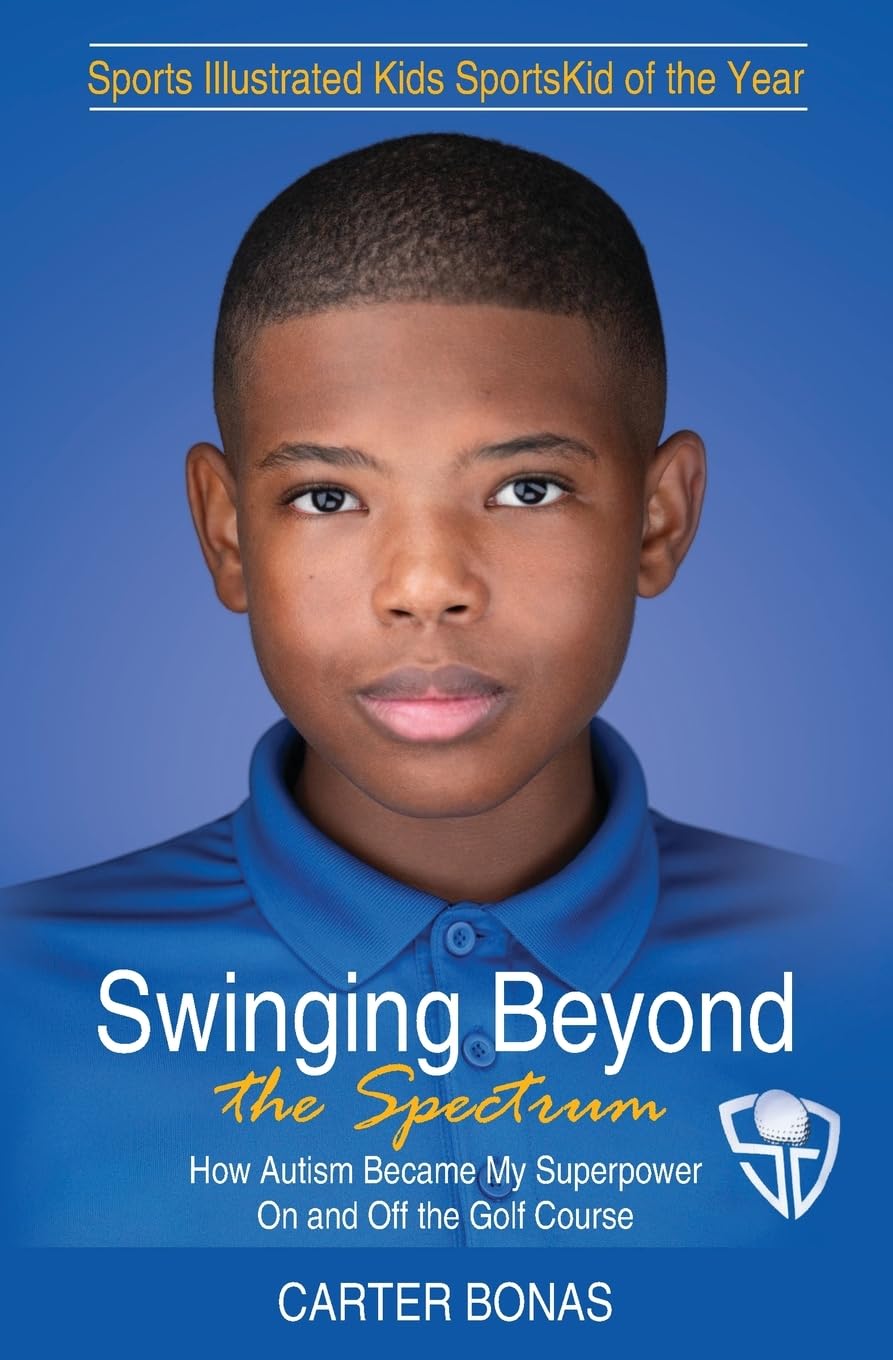Swinging Beyond the Spectrum book cover, a memoir about autism and golf resilience.