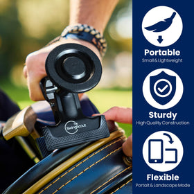 The SwingScout 360-degree-ball-mount lets you switch angles for portrait or landscape shots.