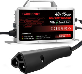 SWKOCNOI 48V charger for EZGO RXV and TXT delivering fast, reliable charging on the course