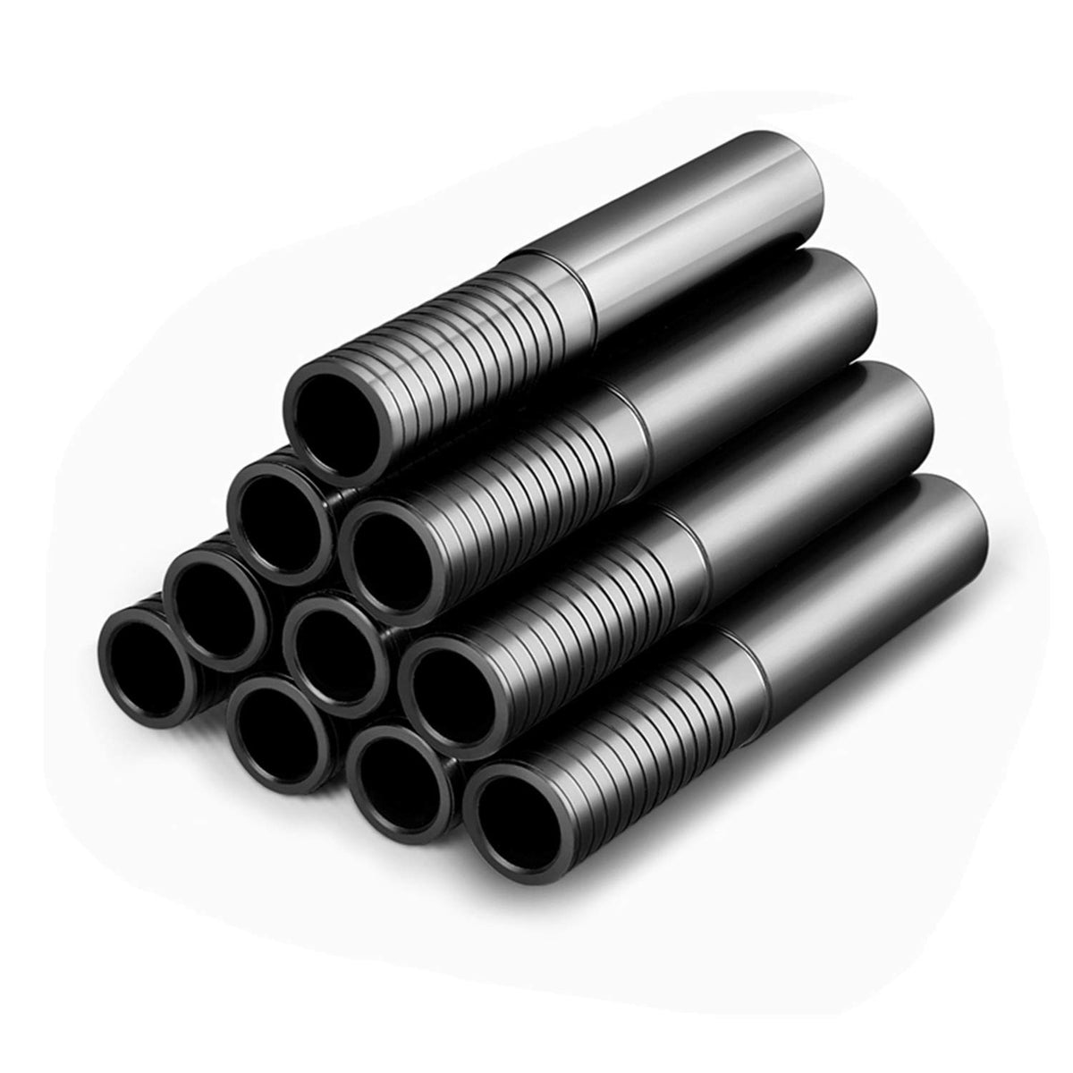 Sword & Shield Sports golf shaft extender assembly shows a secure fit for graphite shafts.