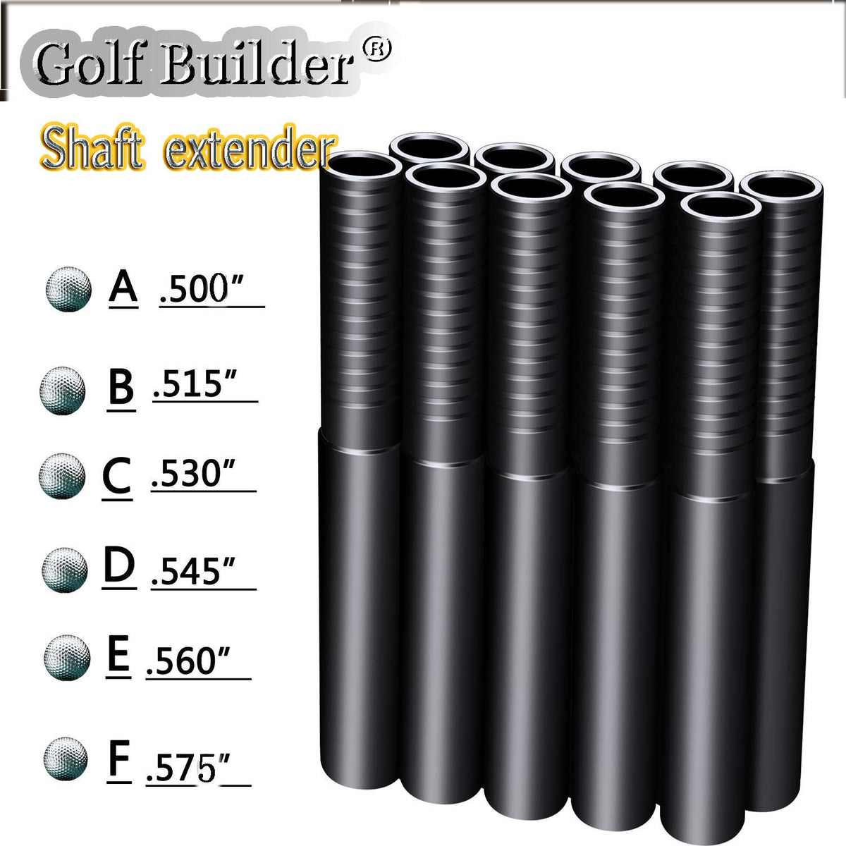 Sword & Shield spiral-tip end golf extender improves friction for easy installation.