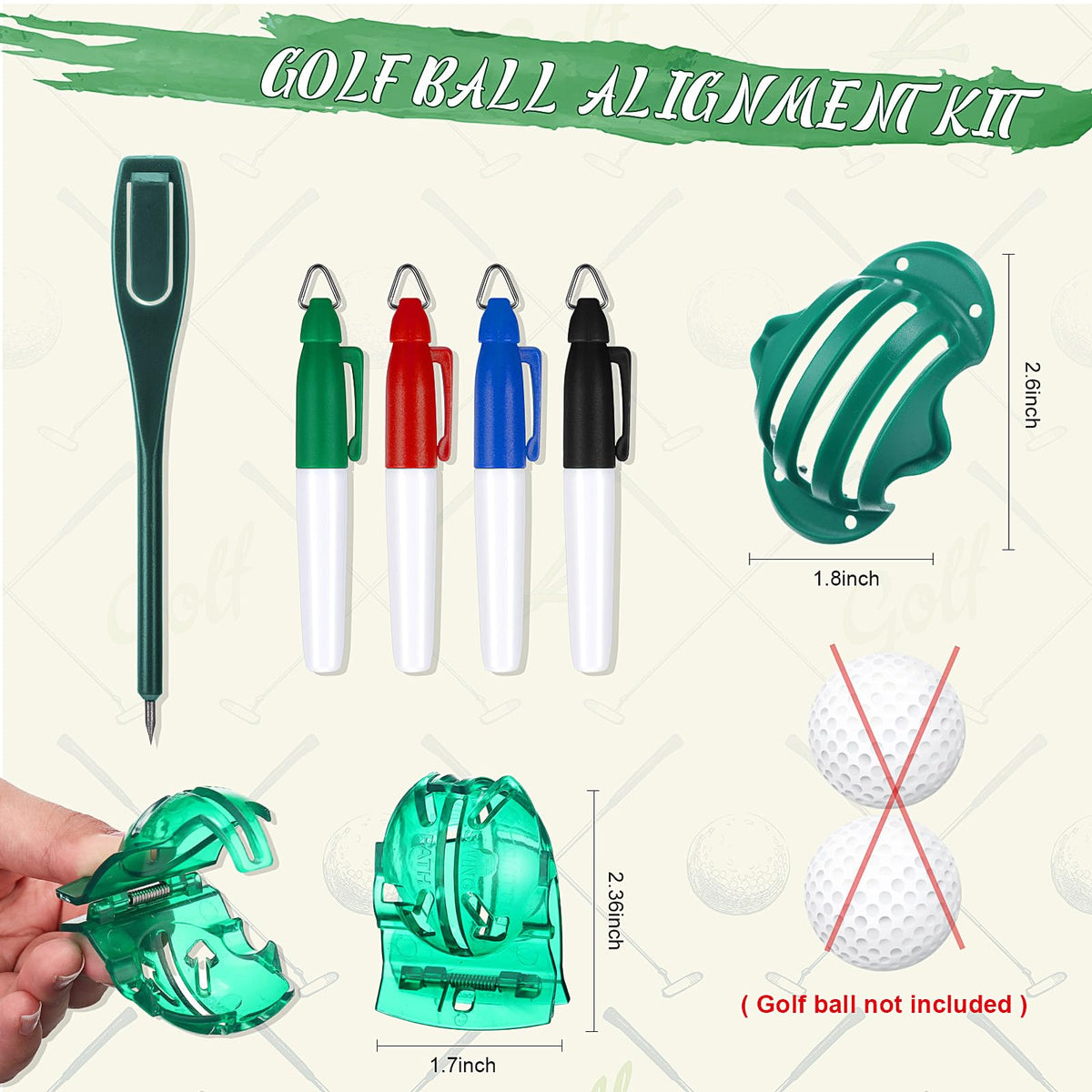 Syhood ball alignment portable tool helps quick on-course aiming checks.