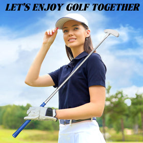 Colorful grips and balls help identify clubs during practice sessions.