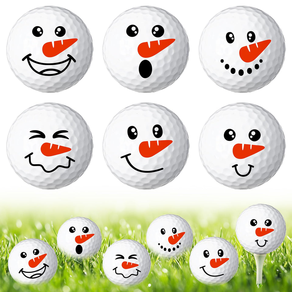 Syhood snowman golf ball with emoticon faces adds festive flair to practice