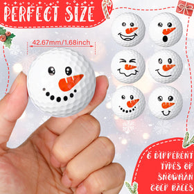 Syhood snowman golf ball with smiling face improves identification on greens