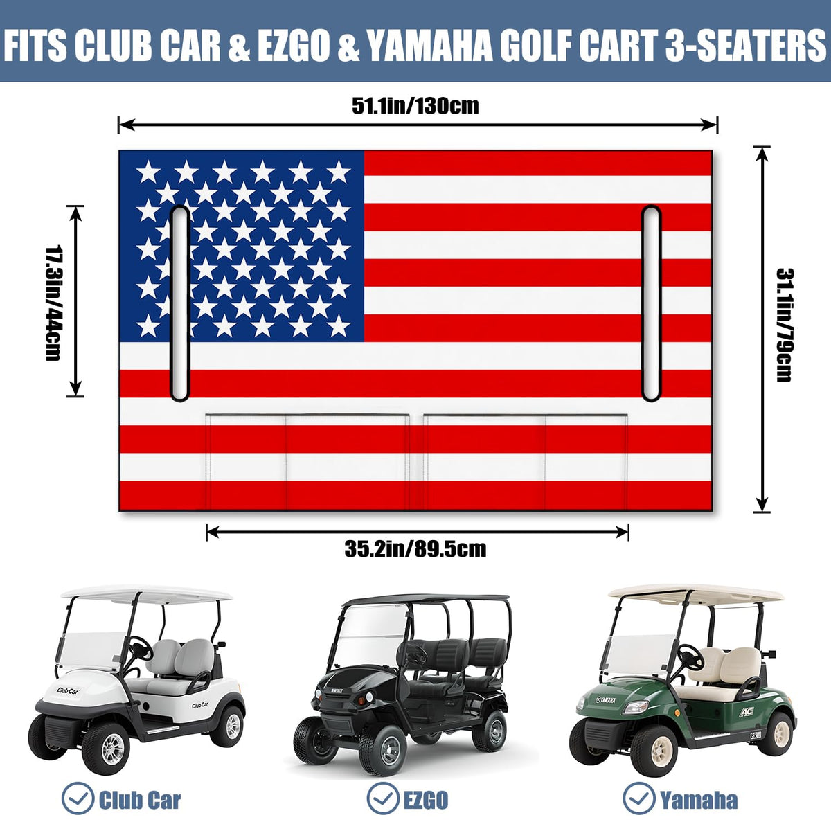Syienasdk 51x31 seat blanket designed for 2-seat golf carts providing comfort on rides.