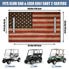 Syienasdk American flag breathable seat towel blanket for 2-seat carts, keeps seats dry.