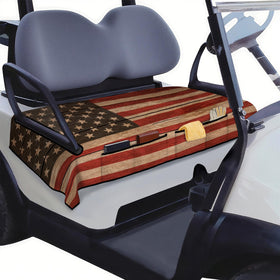 Syienasdk American flag seat cover for 2-seat golf carts protects seats during play.