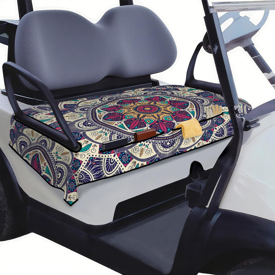 Syienasdk boho golf cart seat cover fabric detail shows soft breathable material