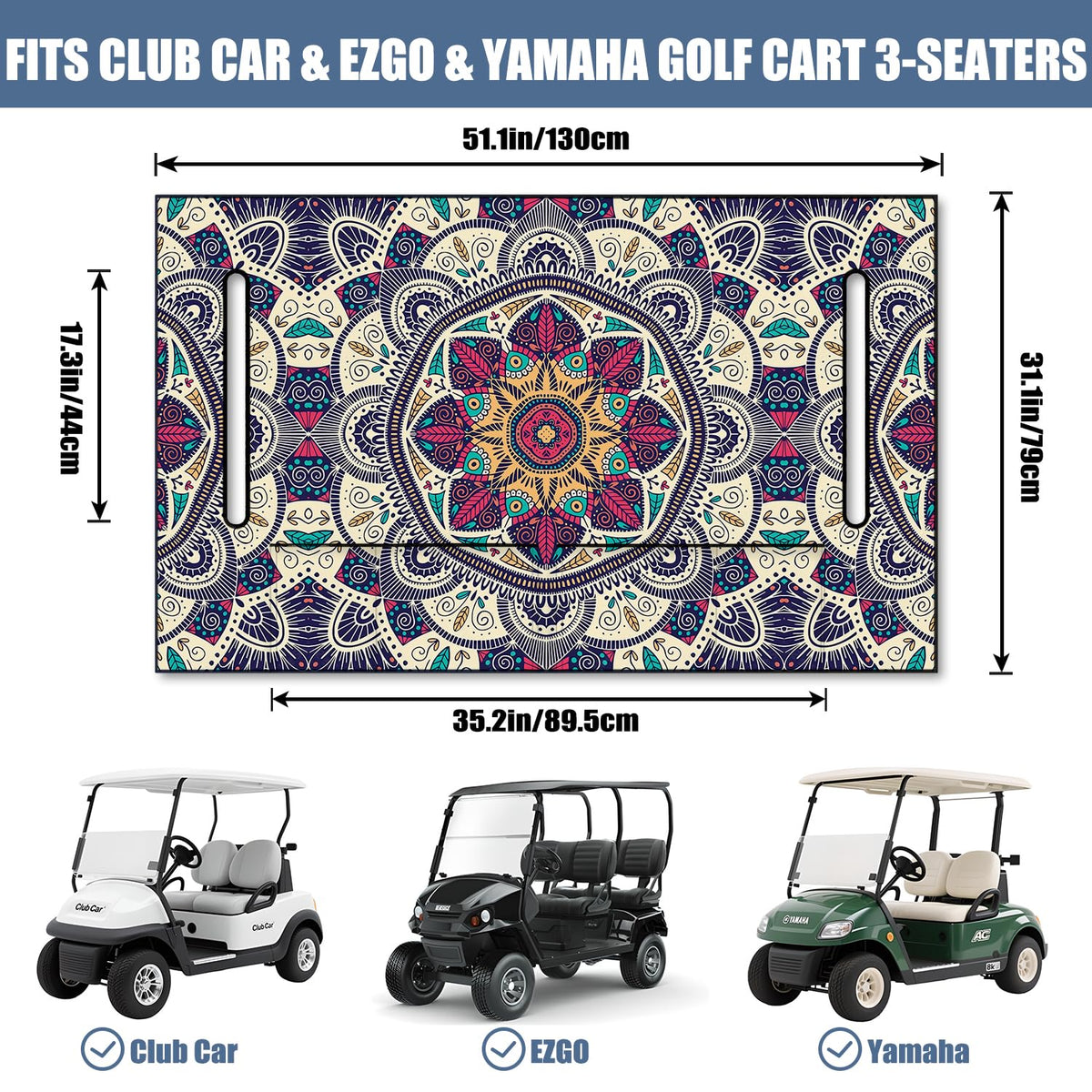 Syienasdk boho seat cover four front pockets provide convenient storage