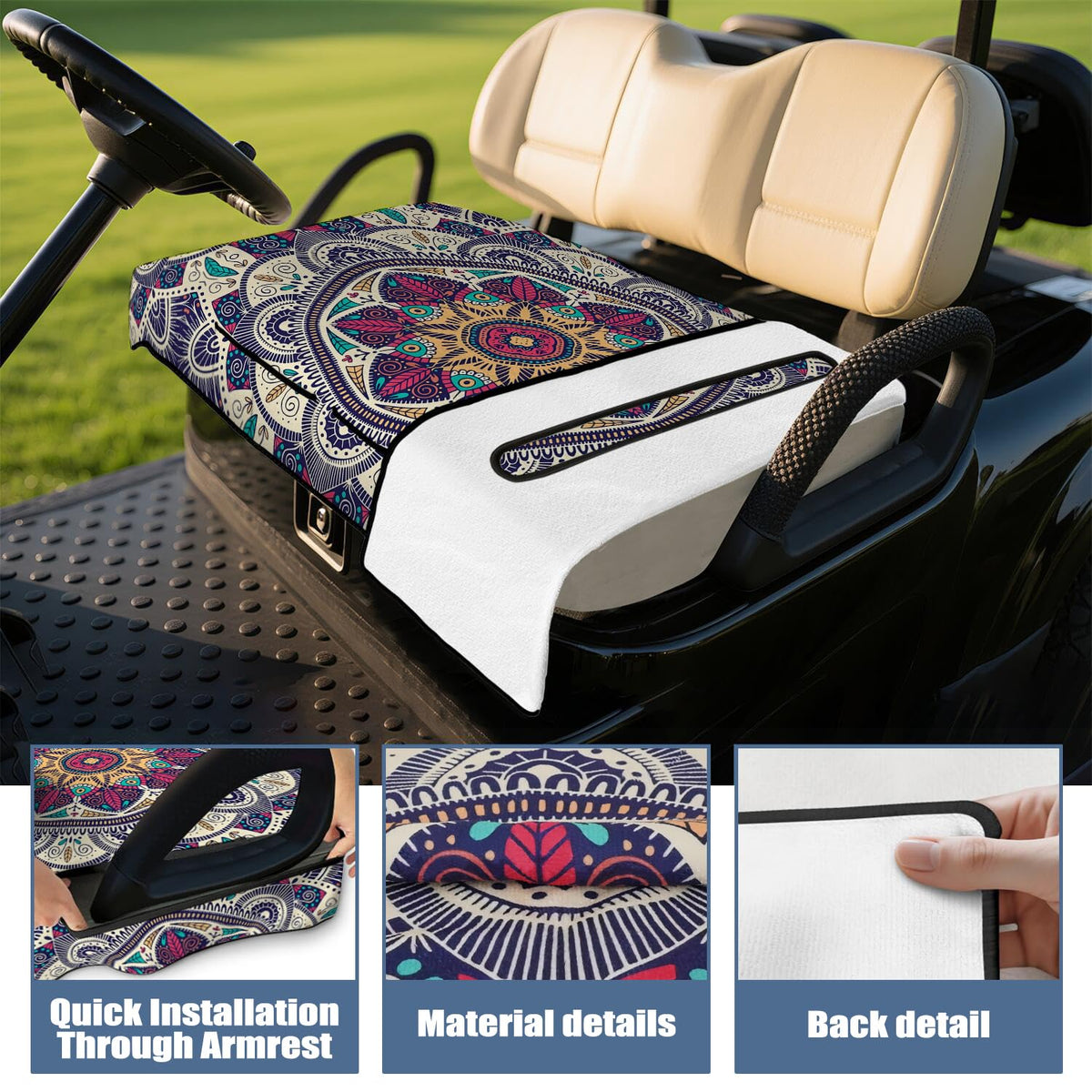 Syienasdk boho seat cover installation view shows simple mounting