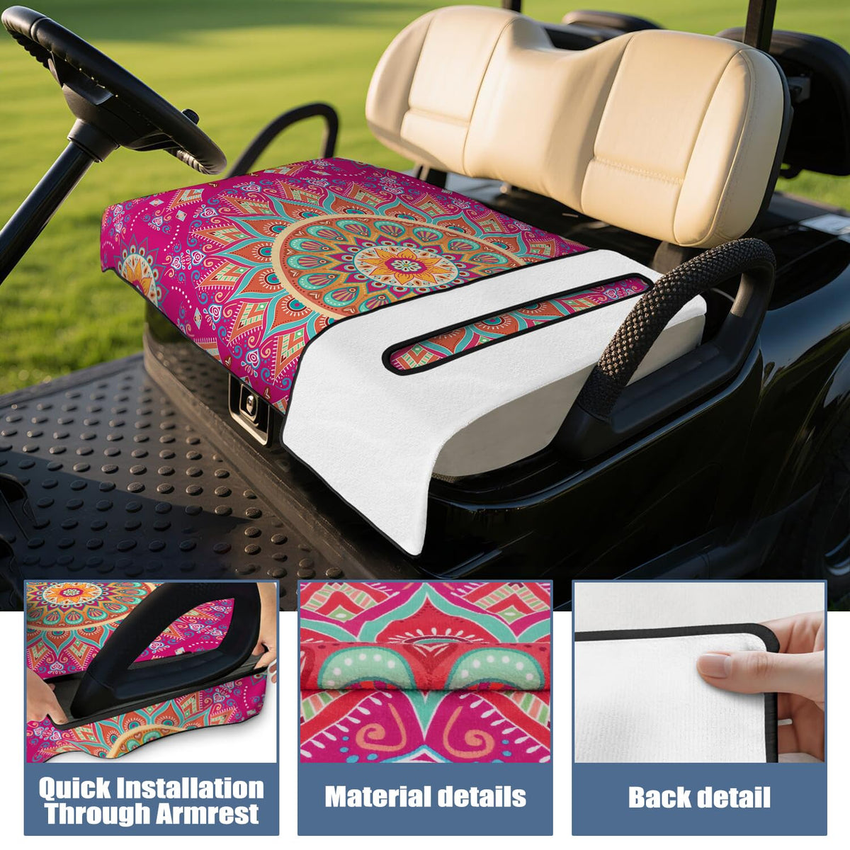 Stretchy fit of Syienasdk Boho cover for quick, secure seating