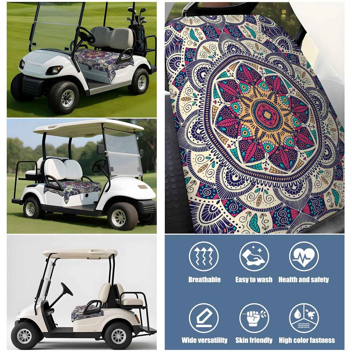 Syienasdk Boho seat cover stretch fabric for all-season comfort