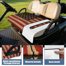 Syienasdk easy-install golf cart seat cover aligns with armrests for quick setup.
