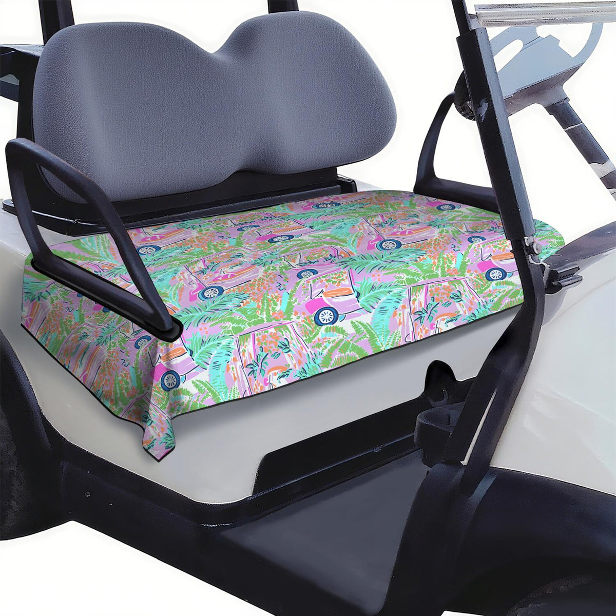 syienasdk golf cart seat cover uses breathable polyester-spandex material for comfort