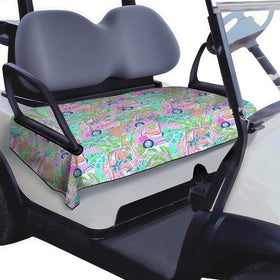 syienasdk golf cart seat cover uses breathable polyester-spandex material for comfort