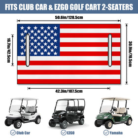 Syienasdk breathable 2-seat golf cart cover keeps seats cool and clean.
