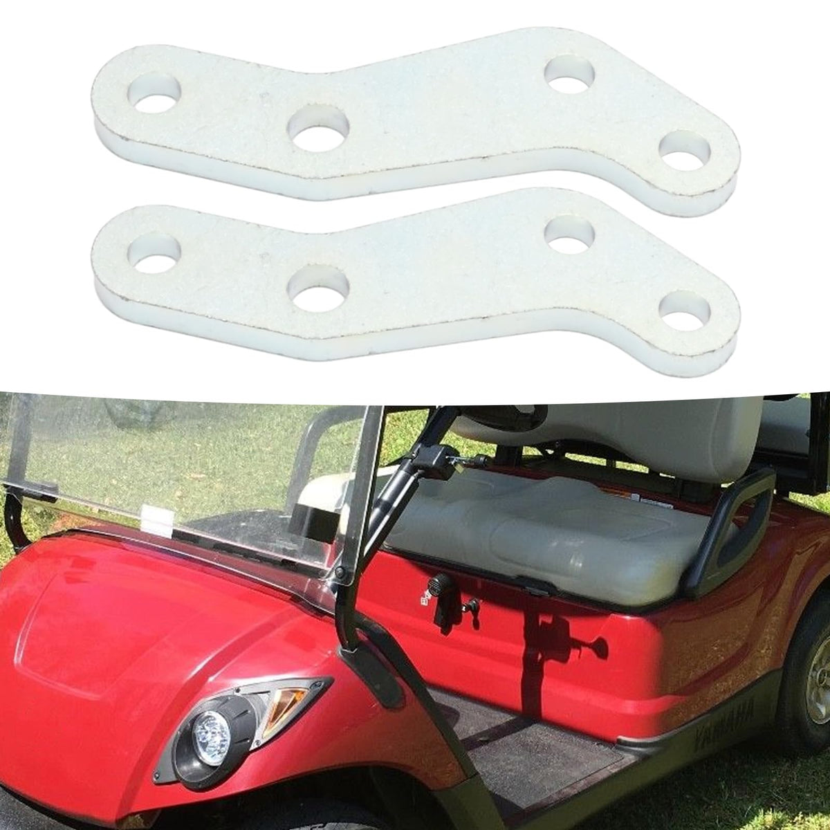 Yamaha G29 fitment label shows compatibility with 2007-2016 carts.