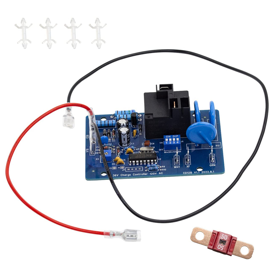 SZHY-LINK EZGO Powerwise charger board blue front view for a reliable replacement.