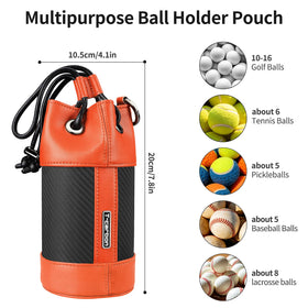T-carbon bucket-style drawstring pouch shown for quick ball access during play.