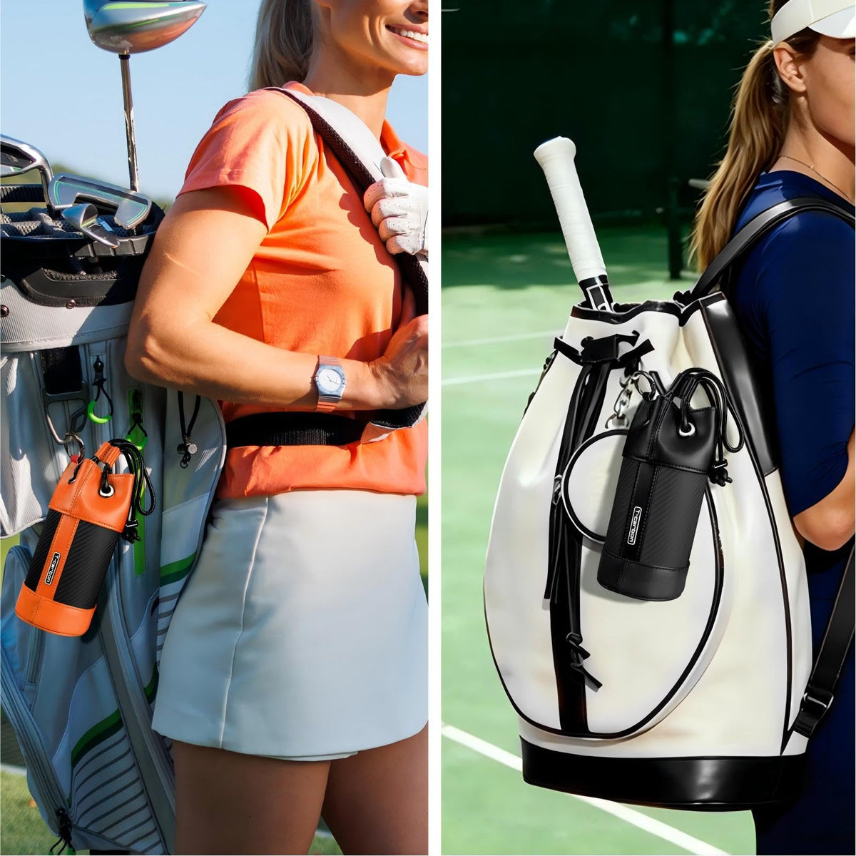 T-carbon golf valuables pouch clips easily to bags for convenient carry