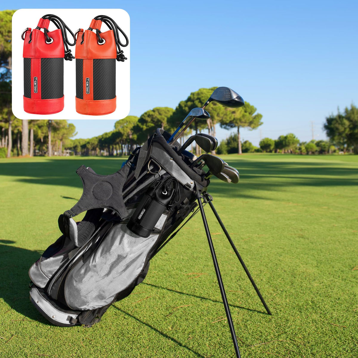 T-carbon golf valuables pouch compact size fits pockets on the go