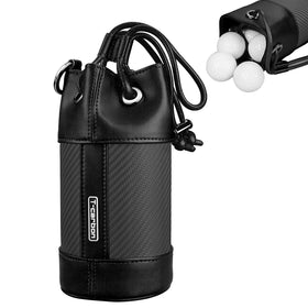 T-carbon golf valuables pouch front view with bucket closure for quick access