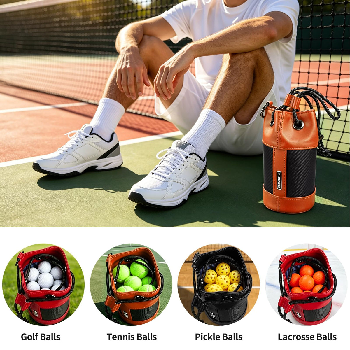 T-carbon metal D-ring attachment enables easy clipping to bags or paddles.