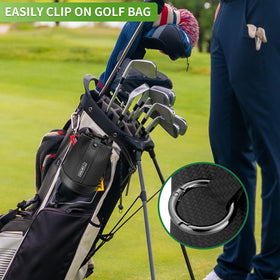 Clip attachment on the T-carbon pouch showcasing versatile carry options.