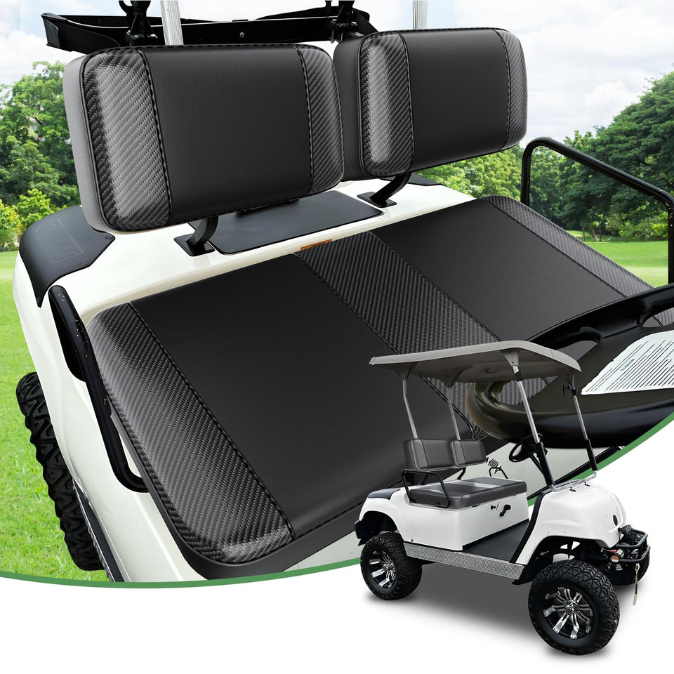 T TGBROS front seat cover on Yamaha G2 with carbon fiber texture and protection
